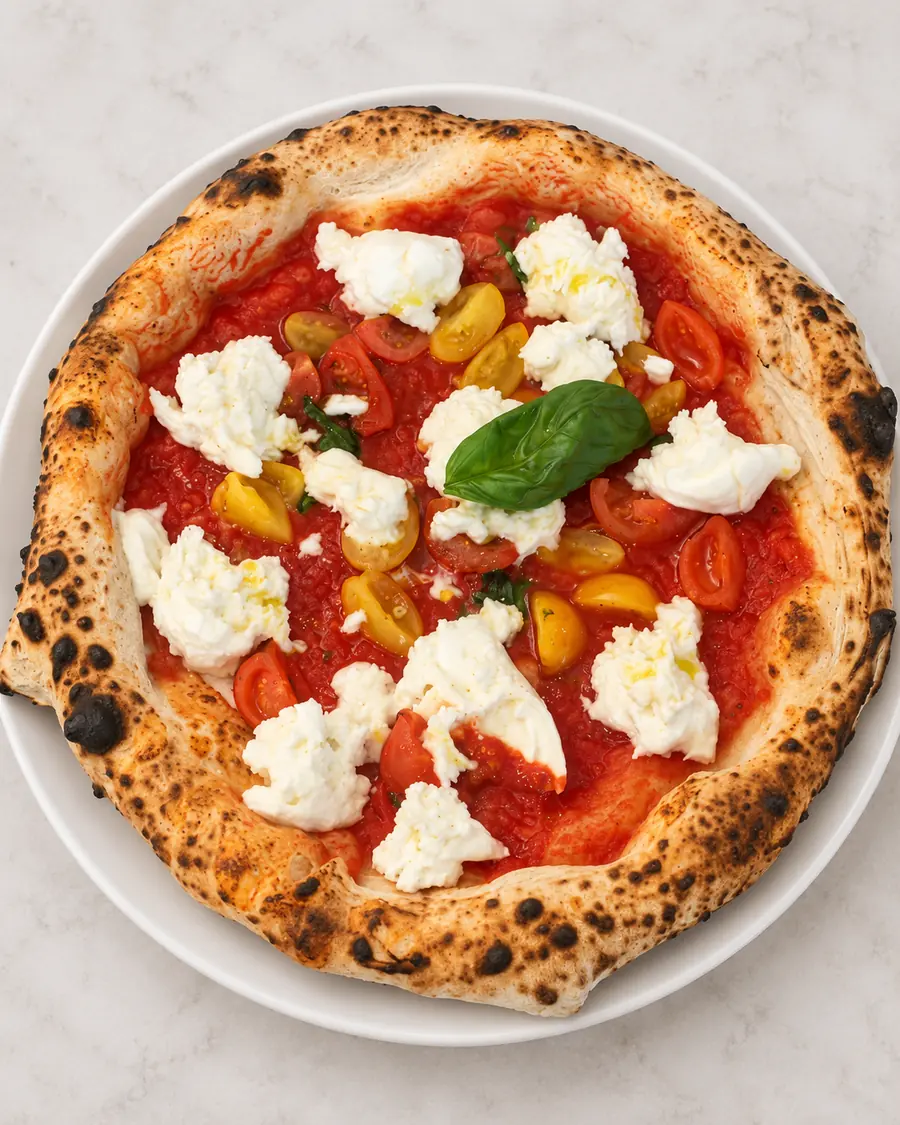 Pizza di Dal Siciliano con prosciutto, formaggio e noci